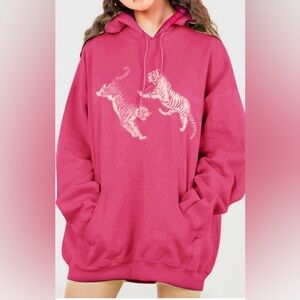 Simply Love Dropped Shoulder Tiger Graphic Hoodie